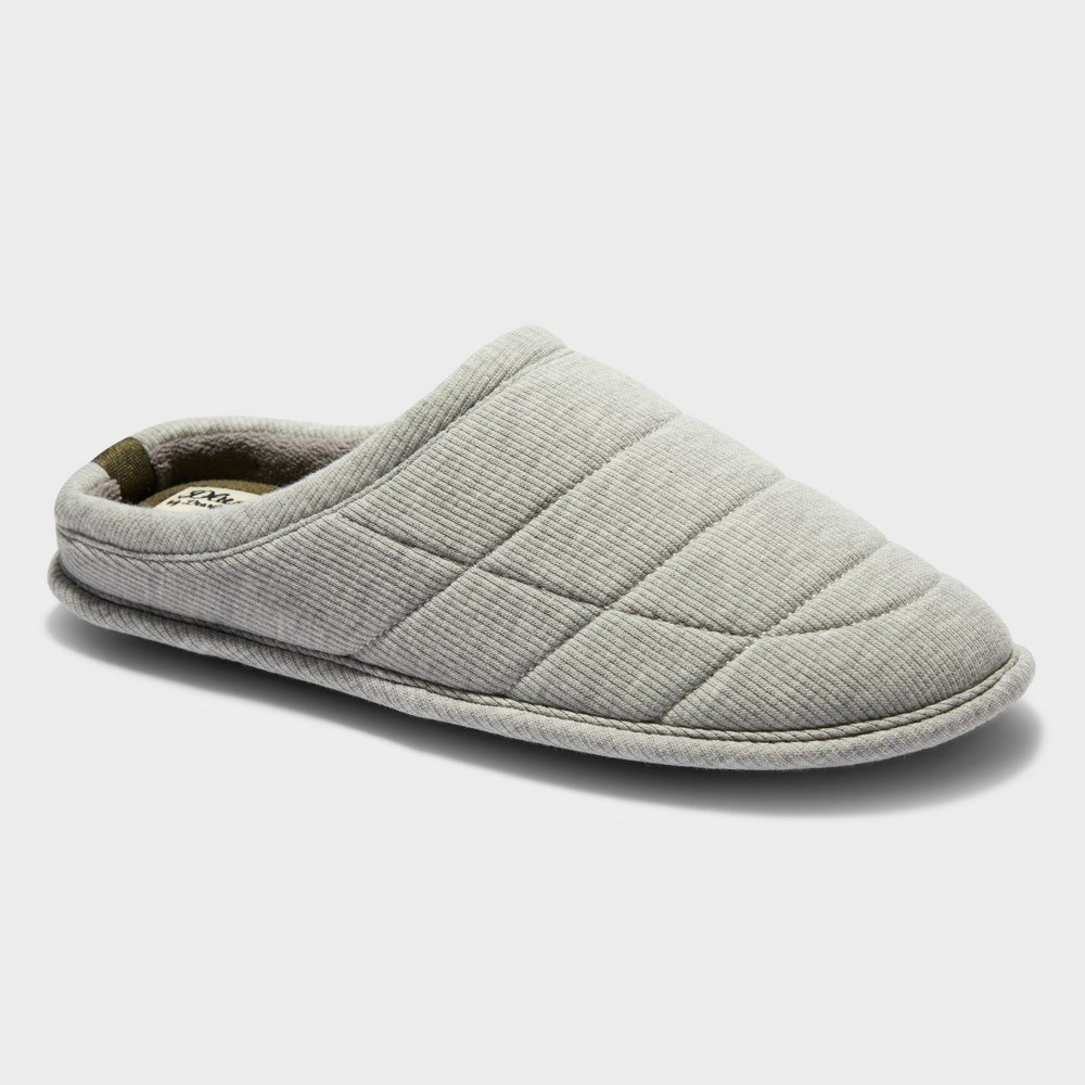 Men's Jake Rib Knit Moccasin Toe Slippers - Gray